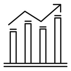 Graph bars icon. Outline graph bars vector icon for web design isolated on white background