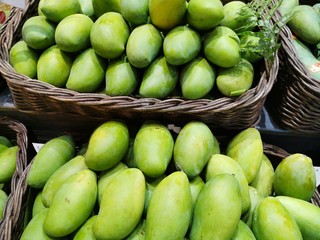 the fresh local tropical delicious green mango