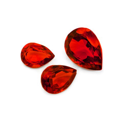 Red gems on a white
