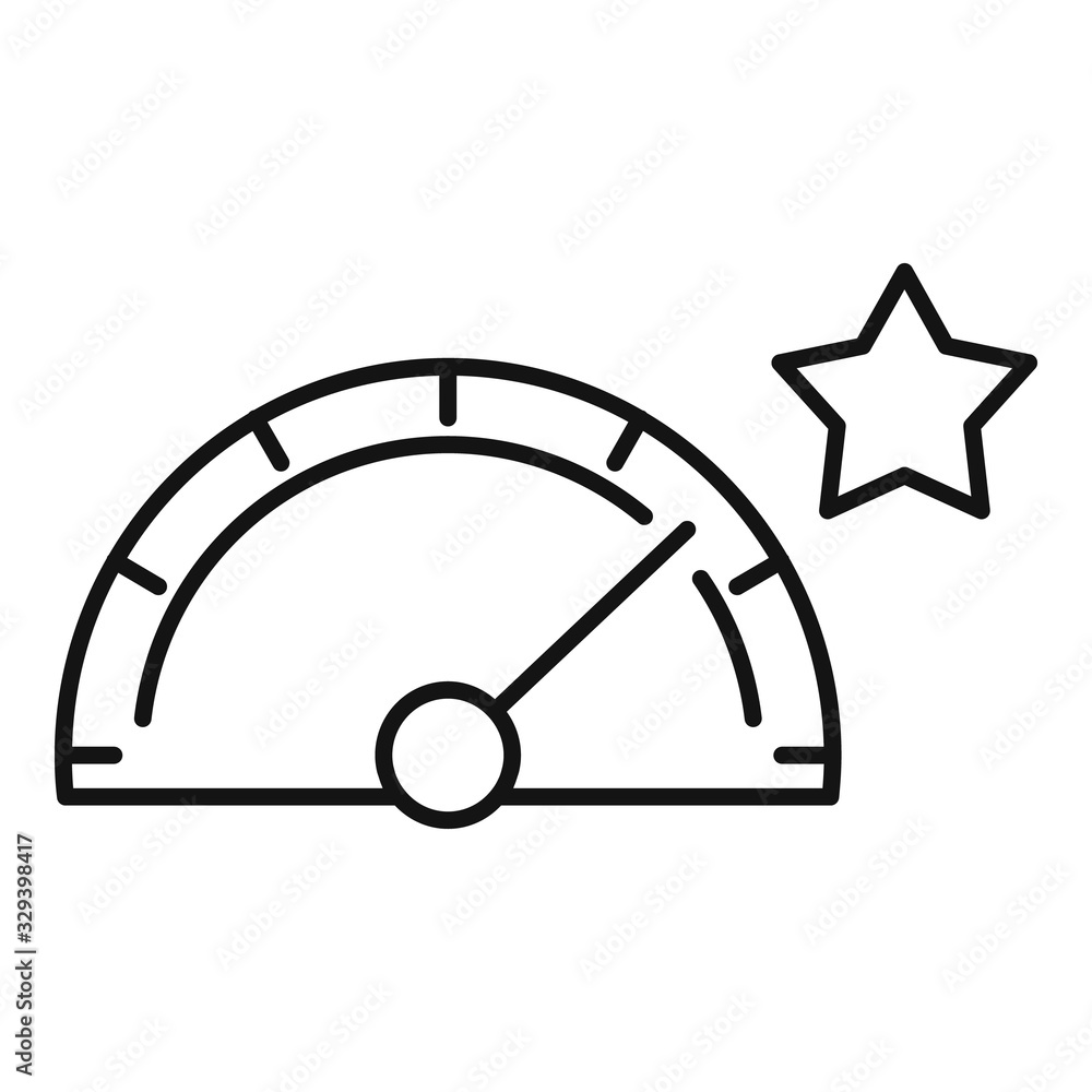 Poster seo speedometer icon. outline seo speedometer vector icon for web design isolated on white backgroun