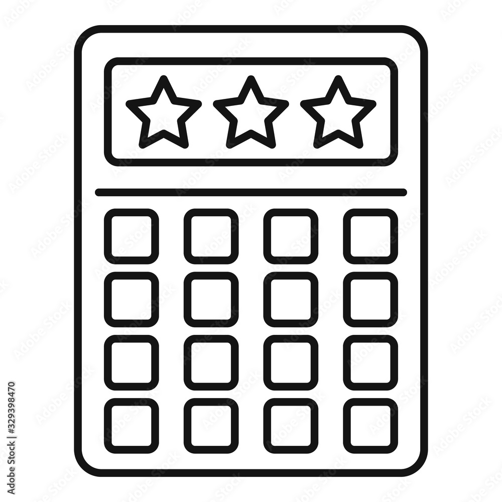 Poster seo calculator icon. outline seo calculator vector icon for web design isolated on white background
