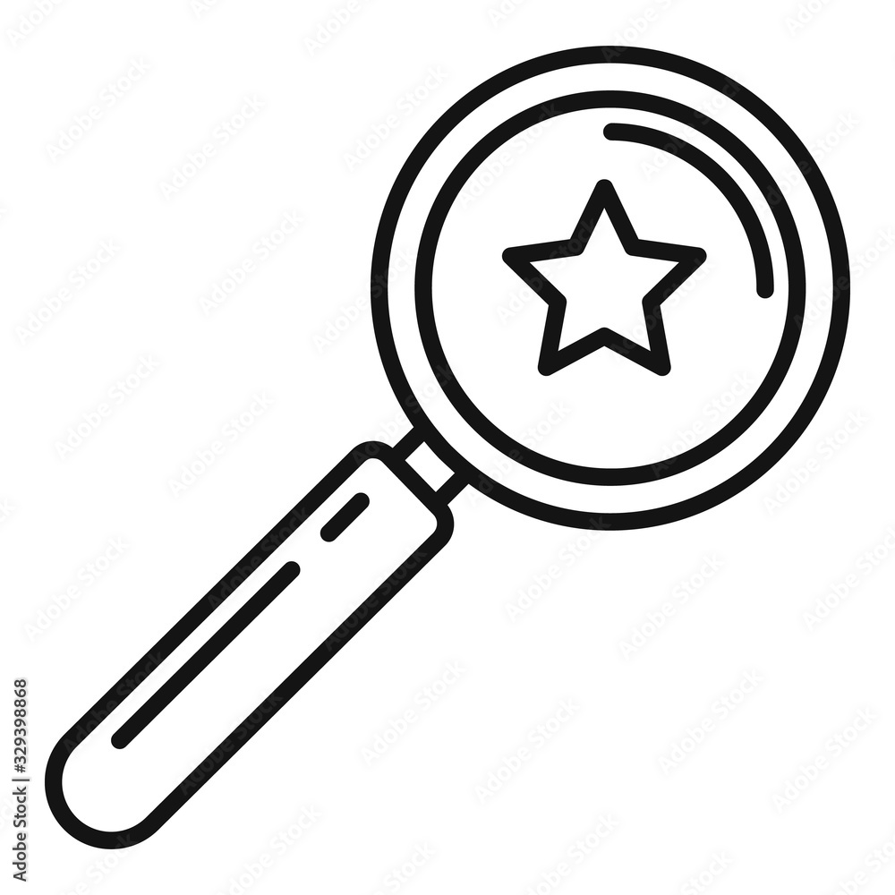 Poster seo magnifier icon. outline seo magnifier vector icon for web design isolated on white background
