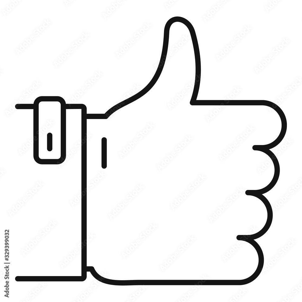 Poster thumb up icon. outline thumb up vector icon for web design isolated on white background