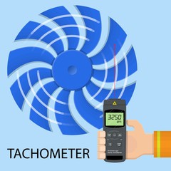 tachometer revolution counter RPM gauge instrument measure analog engineer © Pepermpron