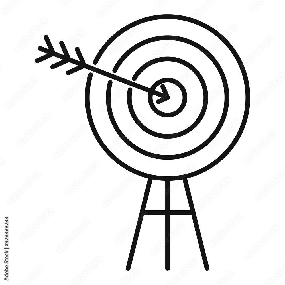 Poster seo target icon. outline seo target vector icon for web design isolated on white background