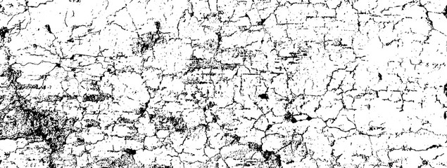 Distressed detailed overlay texture of rough surface, cracked wall, stone and old paint. Grunge horizontal background. One color graphic resource.