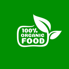 Bio Green organic leaf of a tree, icon on a white background.