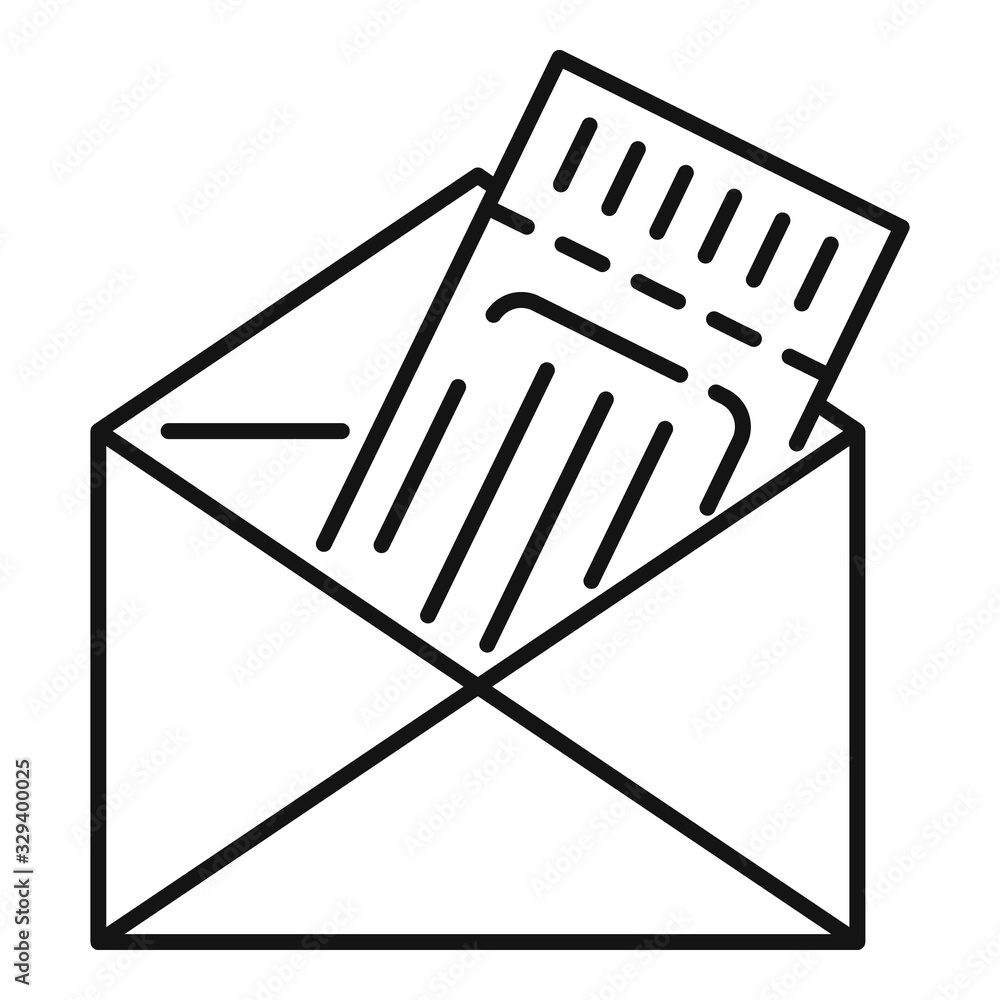 Aufkleber envelope ticket icon. outline envelope ticket vector icon for web design isolated on white backgroun