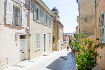 Saint-Tropez marine, with tourists sightseeing in summer