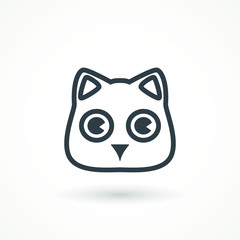 Cat face icon vector on white background. the head of a cat and dog
