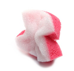 Red sponge isolated on white background