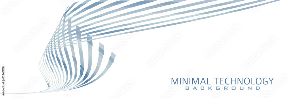 Fototapete Simple tech background with curved shape. Minimal vector pattern