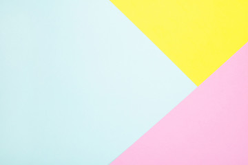 Pink, blue and yellow abstract geometric pastel background.