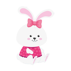 Obraz premium cute rabbit female animal isolated icon vector illustration designicon