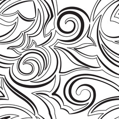 Vector seamless texture of black lines with different thicknesses isolated on white background.Texture for printing onto fabric or paper.Texture monochrome smooth and broken lines