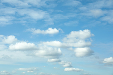 Beautiful blue sky with white clouds on sunny day