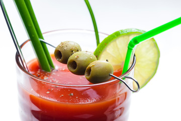 bloody mary cocktail made of tomato juice and alcohol