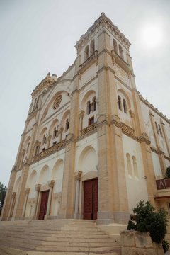 Catholic church St. Louis Cathedral in Carthage located in the city of Tunis on Birsa Hill among the ruins of ancient Carthage, Tunisia