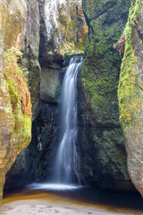 Fototapeta na wymiar Small waterfall, Teplice Adrspach Rocks, Eastern Bohemia, Czech Republic