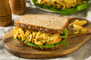 Homemade Curried Coronation Chicken with Lettuce