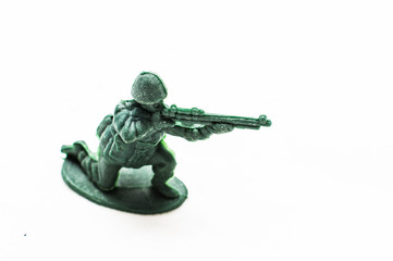 Dusty plastic toy soldier