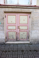 old wooden door in Tallinn, Estonia