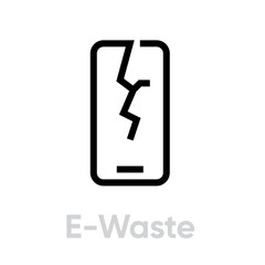 Recycling e-waste icon. Editable line vector. Single pictogram isolated on a white background.