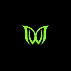 Leaf Initials Monogram MW Logo Design