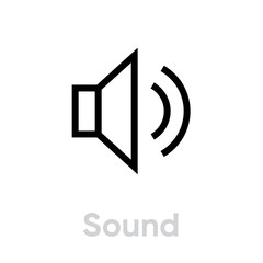 Sound and Volume outline icon. Editable line vector. Single pictogram