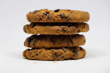 Fototapeta na wymiar stack of chocolate chip cookies