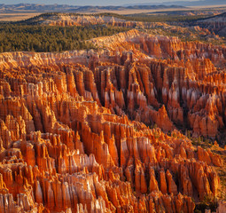 Detail on hoodoos - unique rock formations from sandstone made by geological erosion. Taken during...