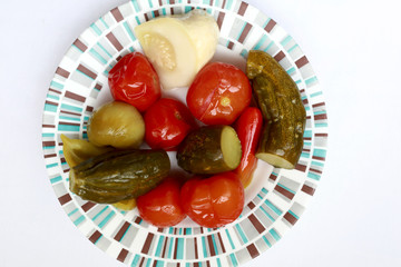 Plate with pickled vegetables