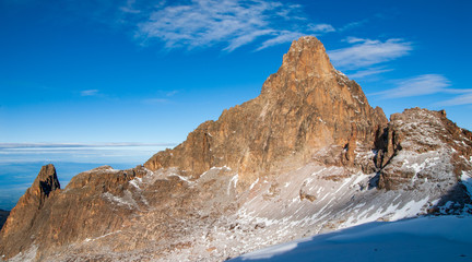 At the summit of Mt. Kenya in Africa