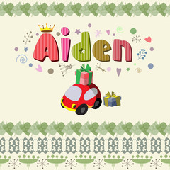 The original spelling of the name Aiden.