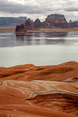 sandstone and rock shapes on lake Powell