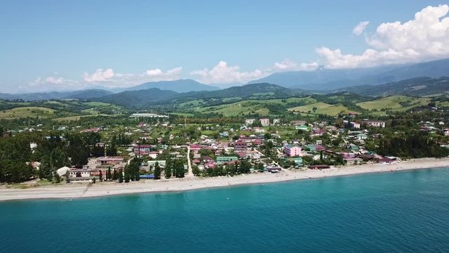 July 2017 beach near border of Abkhazia and Russia