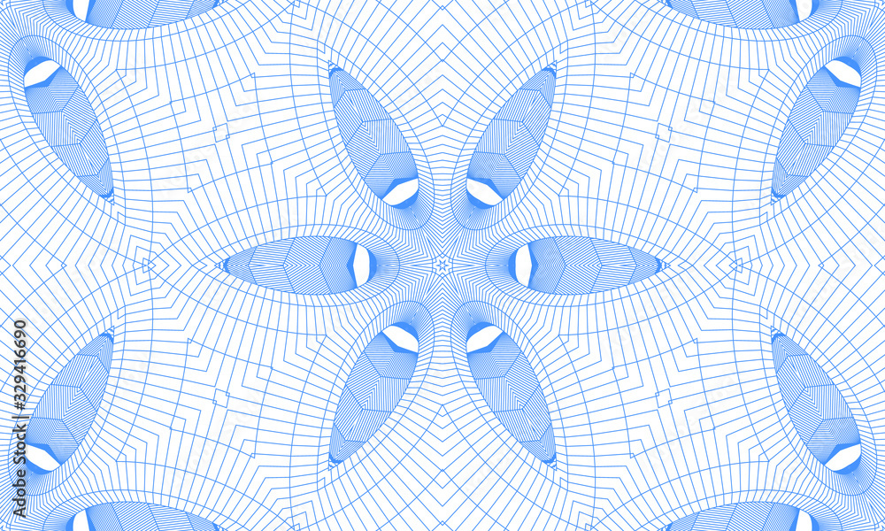 Poster seamless abstract geometric pattern. volumetric forms of many lines. kaleidoscope of 3d images.