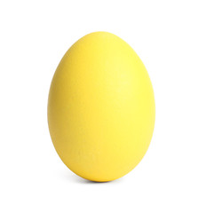 Yellow egg isolated on white. Easter symbol