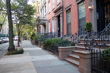 Fototapeta na wymiar Red buildings in Brooklyn