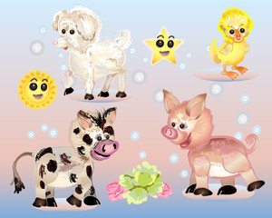 Retro Baby Animal Illustrations