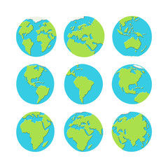 Color earth globe hand drawn element collection - 329418044
