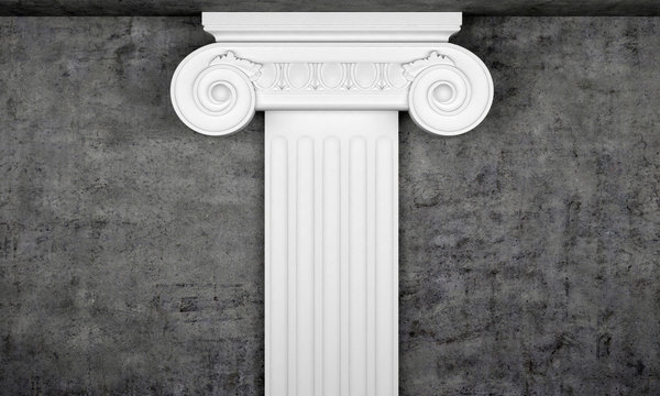 top of an antique column ere concrete wall