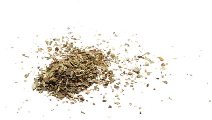 Basil dried spice isolated on white background