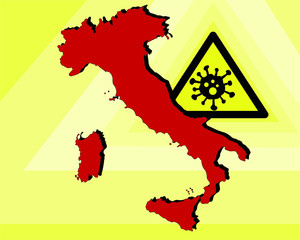 Fototapeta premium The dangerous virus spreads to Italy. banner, graphic, vector.