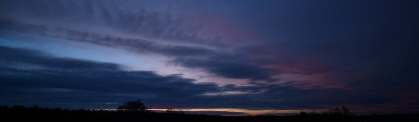 Dawn panoramic impressions in Falkensee near Berlin Spandau on March 10, 2020, Germany