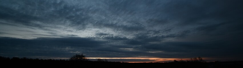 Dawn panoramic impressions in Falkensee near Berlin Spandau on March 10, 2020, Germany