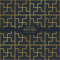 Luxury golden geometric pattern. Abstract line background, fashion style vector illustration for wallpaper, flyer, cover, design template. Realistic premium minimalistic ornament, backdrop.