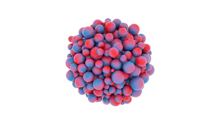 Sphere covered with bubbles. Virus model. 3d illustration.