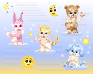 Retro Baby Animal Illustrations