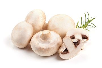 Champignon mushrooms, isolated on white background